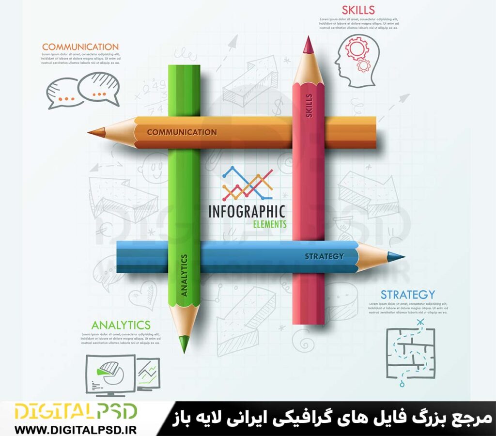 نمونه قالب اینفوگرافیک خام کد5