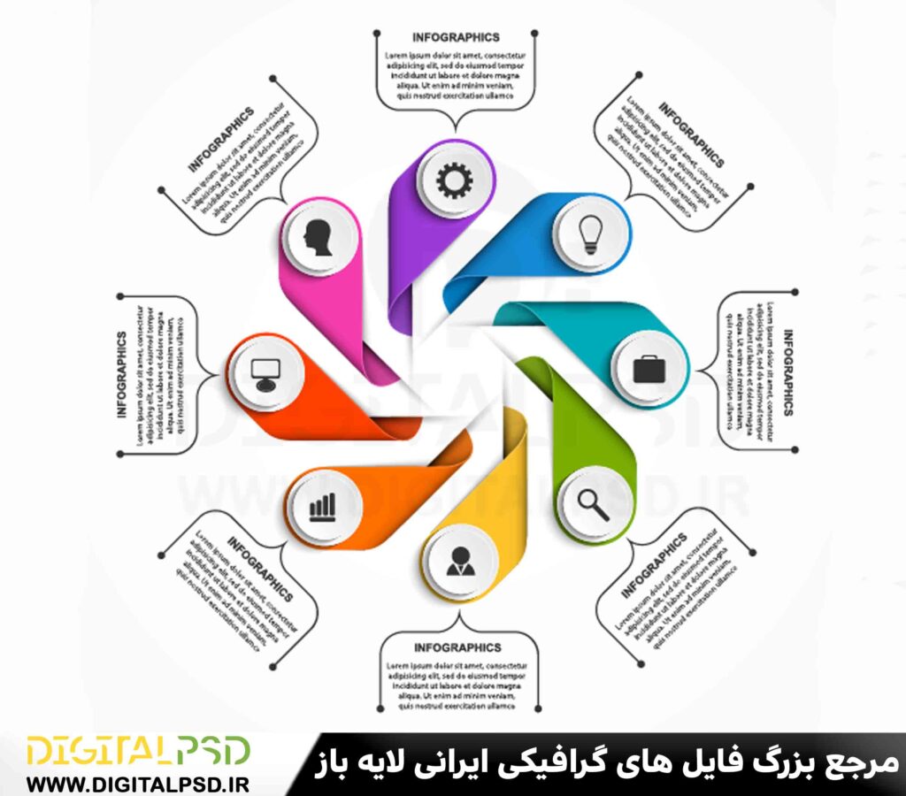 دانلود قالب لایه باز اینفوگرافیک خام