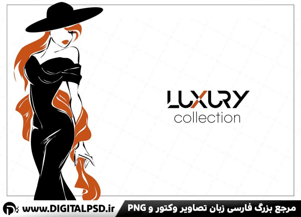 وکتور مدل زن با موی قهوه ای و کلاه