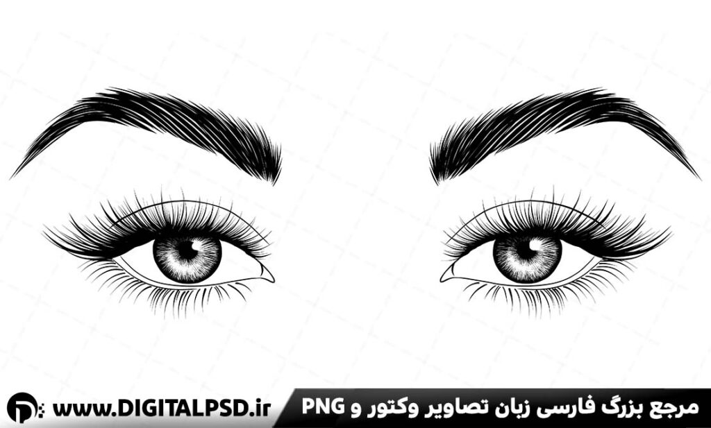 طرح وکتور چشم و ابرو زن