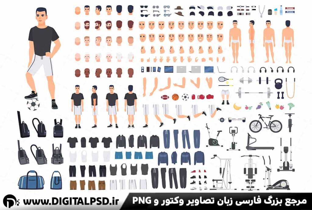 دانلود وکتور لایه باز کاراکتر فوتبالیست