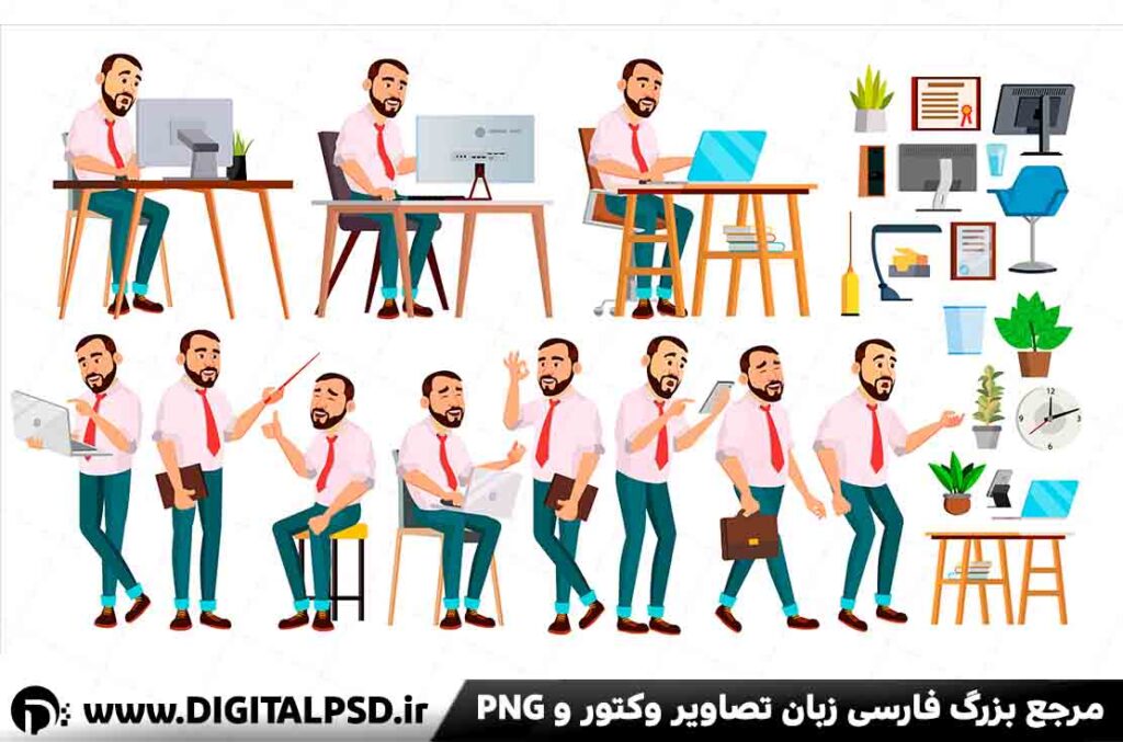 دانلود وکتور لایه باز کاراکتر مرد