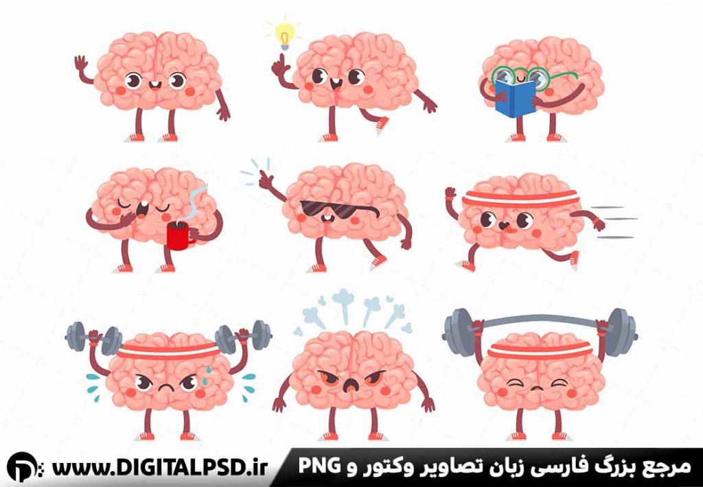 دانلود وکتور کاراکتر مغز