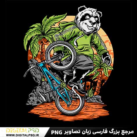 دانلود وکتور فانتزی خرس دوچرخه سوار