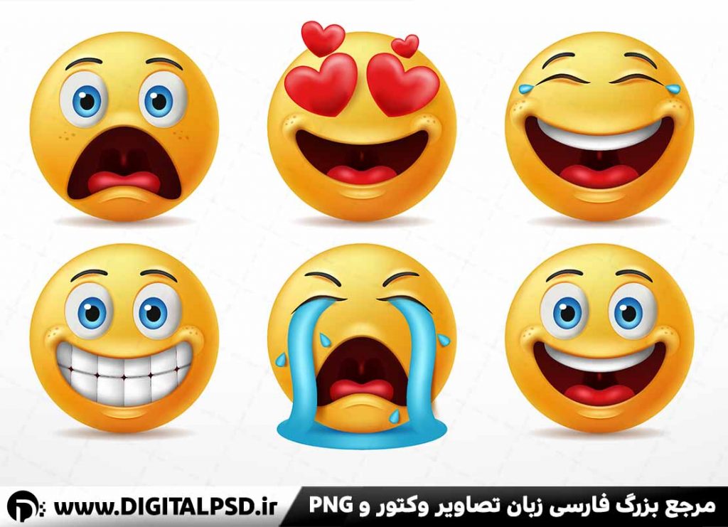 دانلود وکتور لایه باز ایموجی ها