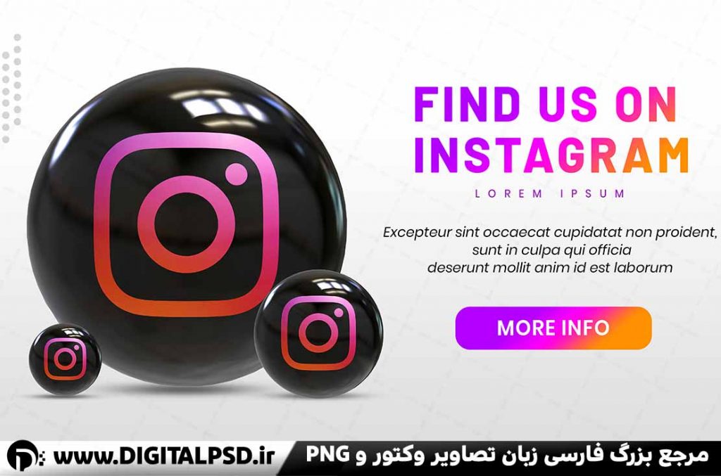 آیکون اینستاگرام با رنگ سیاه 