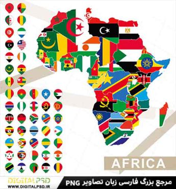 دانلود وکتور نقشه قاره آفریقا
