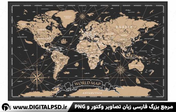 دانلود وکتور لایه باز نقشه جهان
