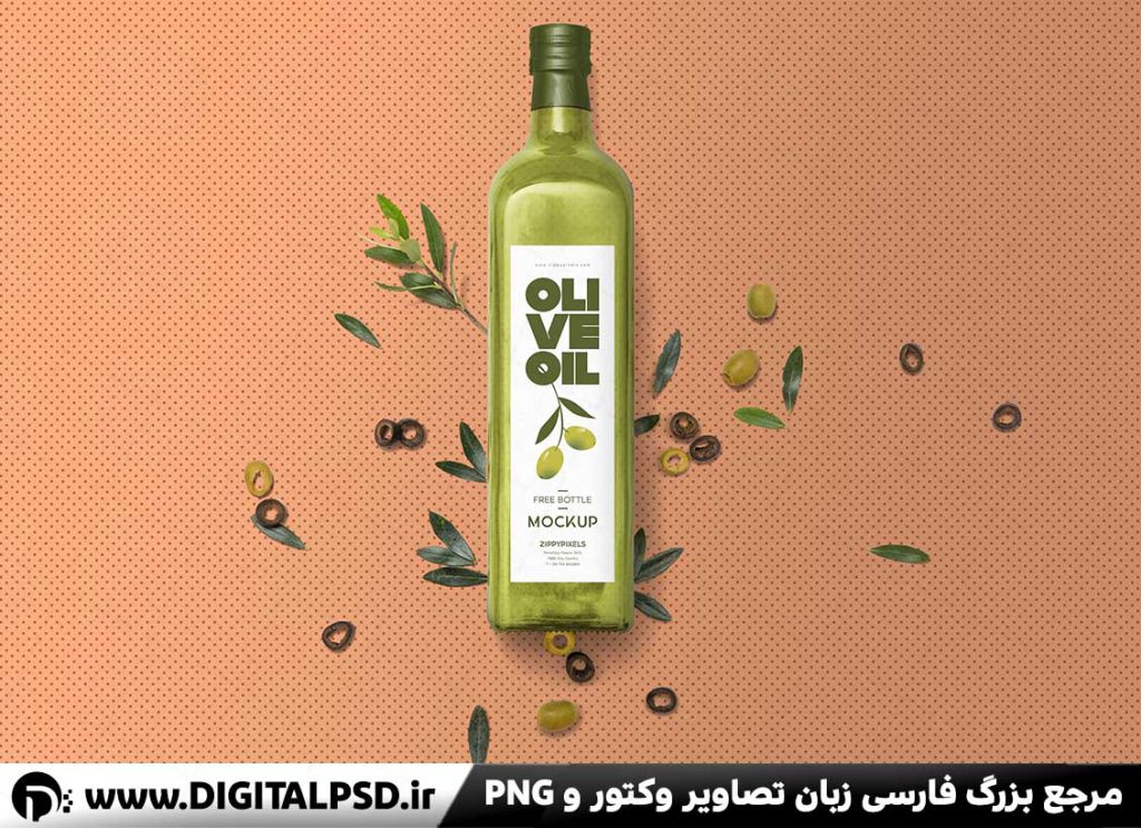دانلود طرح موکاپ لیبل روغن زیتون