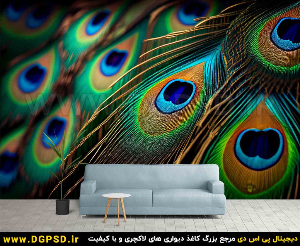 دانلود طرح کاغذ دیواری پر طاووس 
