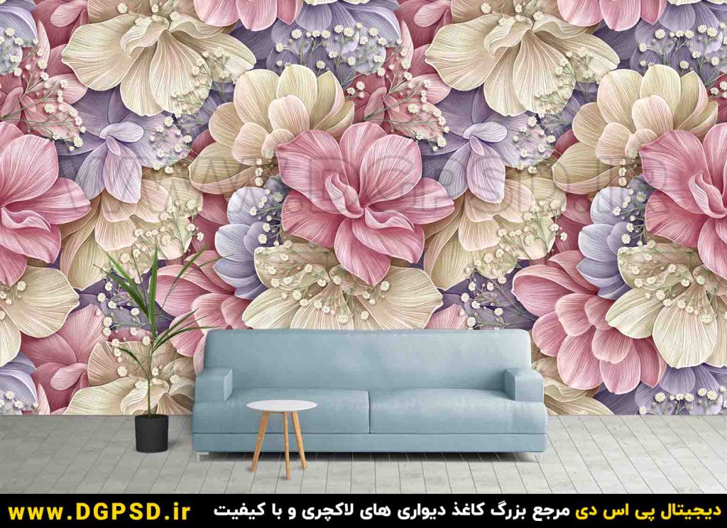 دانلود طرح کاغذ دیواری گل گلی