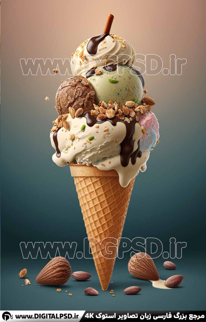 نمونه عکس با کیفیت بستنی قیفی کد11
