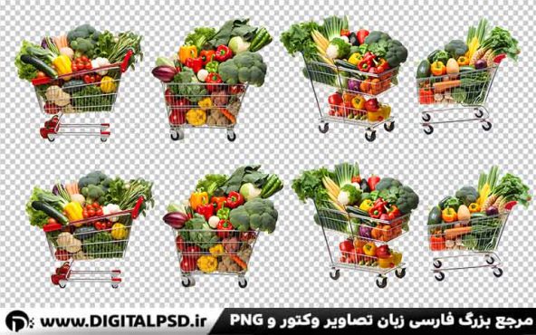 دانلود عکس با کیفیت سبد میوه و سبزیجات
