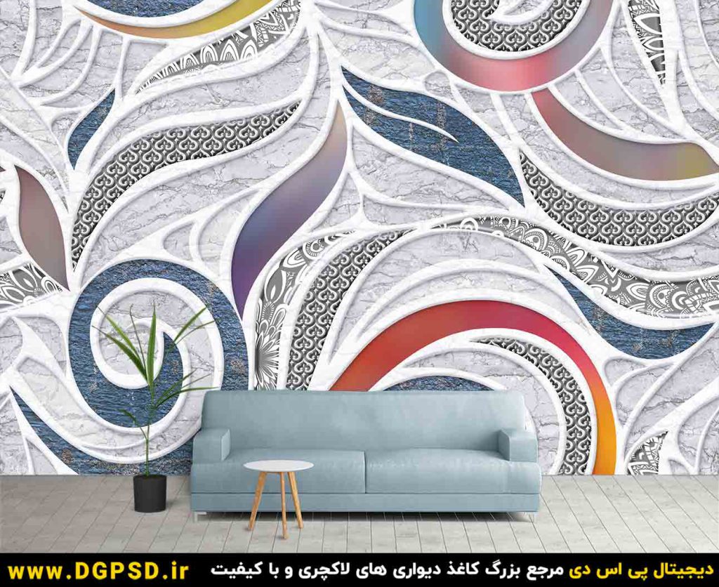 طرح کاغذ دیواری سه بعدی کد74