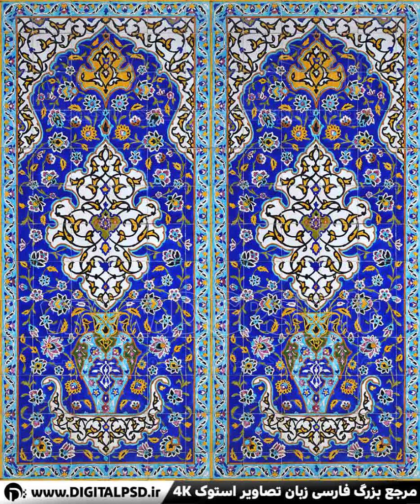 نمونه عکس با کیفیت طرح کاشی اسلامی