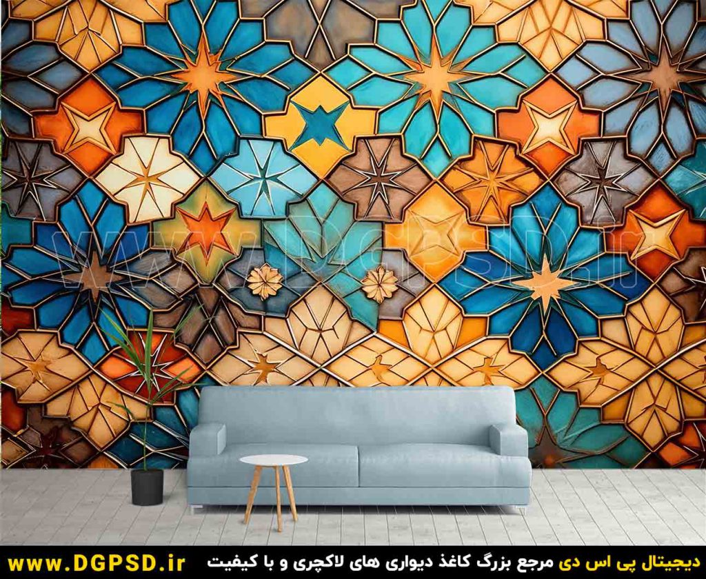 طرح کاغذ دیواری آینه های رنگی