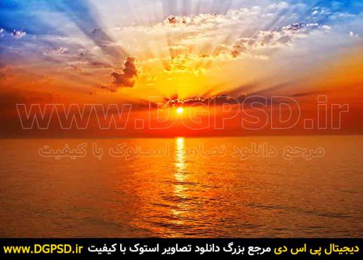 دانلود عکس دریا و غروب زیبای خورشید