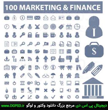 دانلود 100 ایکون بازاریابی و مالی