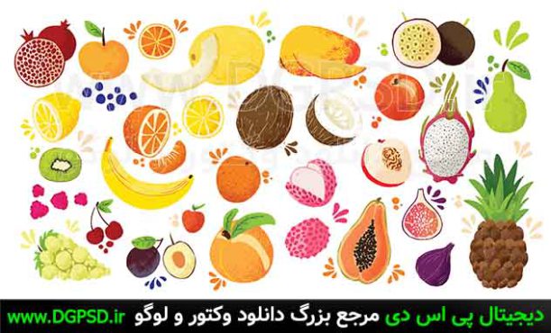 وکتور کارتونی میوه | وکتور میوه استوایی