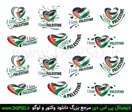 وکتور قلبی پرچم فلسطین