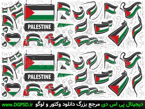 وکتور پرچم کشور فلسطین و غزه