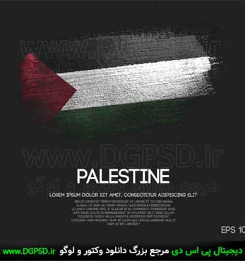 وکتور پرچم فلسطین روی زمینه سیاه