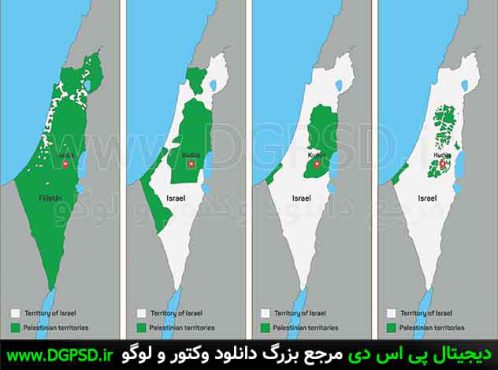 وکتور نقشه فلسطین از قدیم تا الان