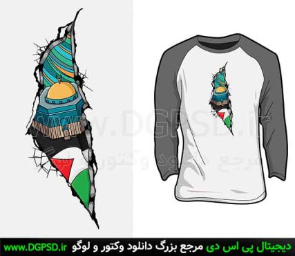 وکتور فلسطین طرح تیشرت | وکتور نقشه فانتزی فلسطین