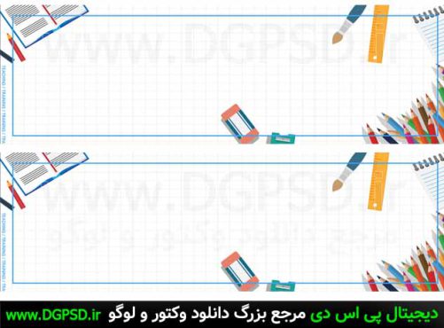 وکتور کودکانه و مداد رنگی های کارتونی