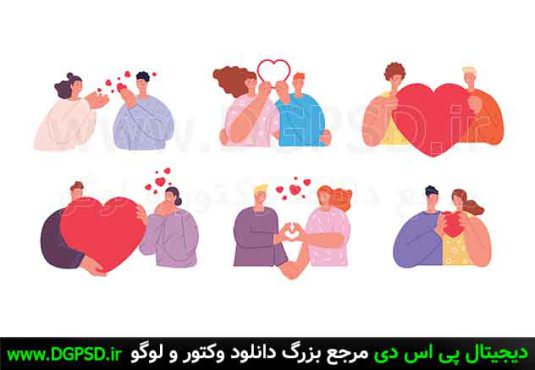 وکتور انتزاعی عشق | وکتور ولنتاین