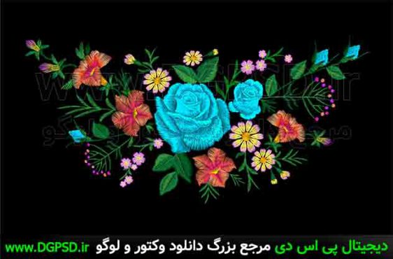 وکتور دسته گل رنگارنگ 