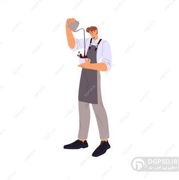 نمونه وکتور مرد کافه باریستا