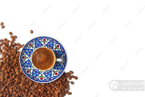 عکس فنجان قهوه با زمینه سفید