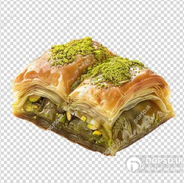 عکس باقلوا با مغز پسته بدون زمینه