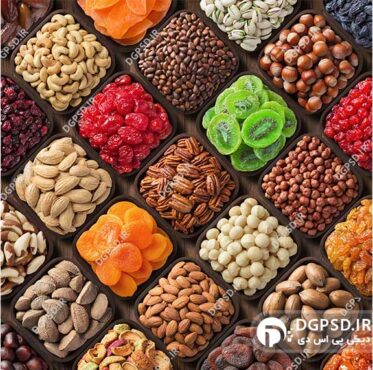 عکس انواع آجیل با میوه خشک