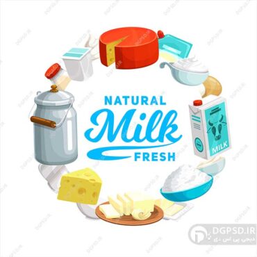 وکتور لایه باز لبنیات فروشی