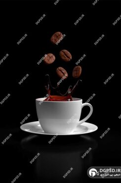 عکس فنجان قهوه با زمینه سیاه