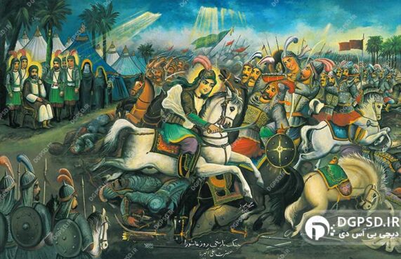 خرید نقاشی قهوه خانه‌ای جنگ روز عاشورا